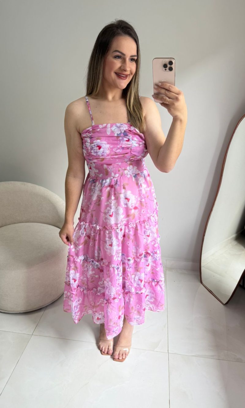 vestido longo floral 000175