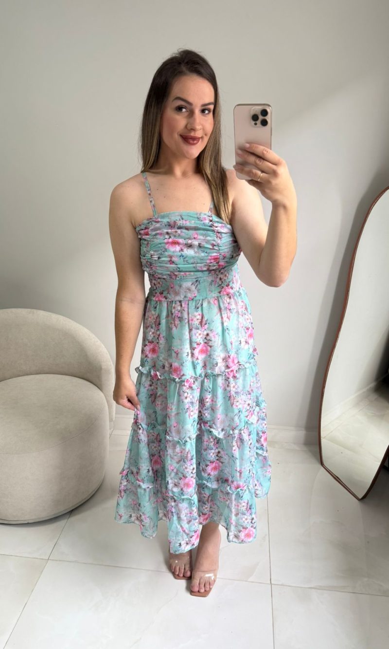vestido longo floral 000175