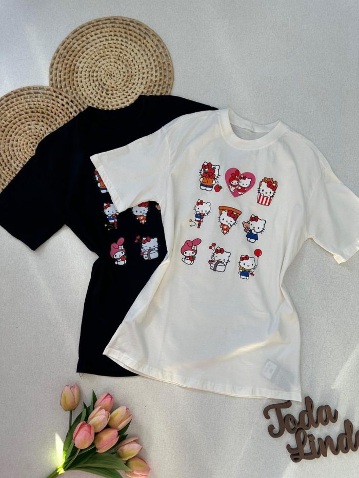 camisetão hello kit tamy estampa 00025 camisetão hello kit tamy estampa 00025