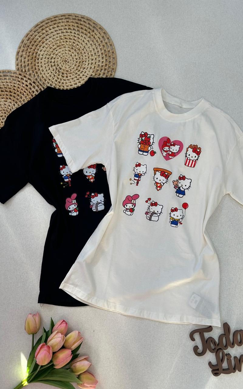 camisetão hello kit tamy estampa 00025