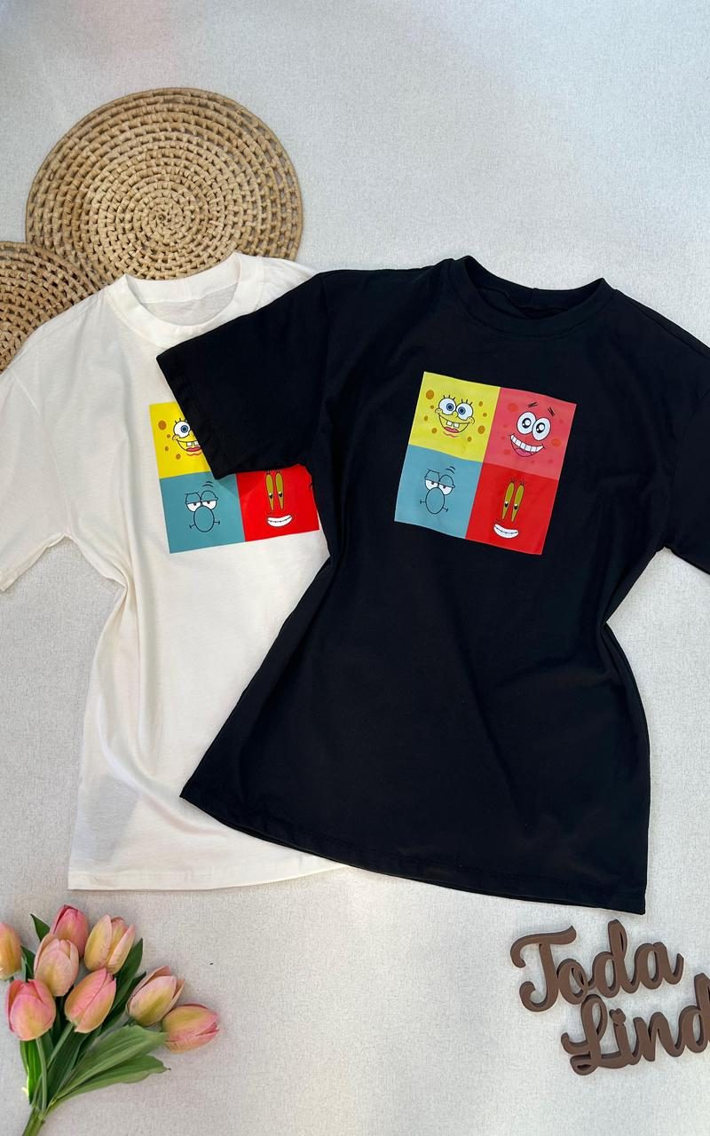 camisetão bob esponja tamy estampa 00025