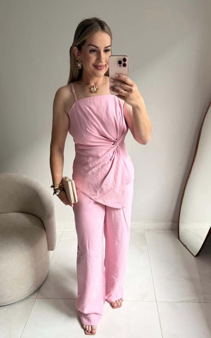 conjunto amarante blusinha e calça pantalona elegance 000146