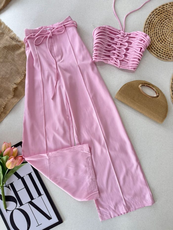 conjunto calça e cropped anabelle 000365 conjunto calça e cropped anabelle 000365