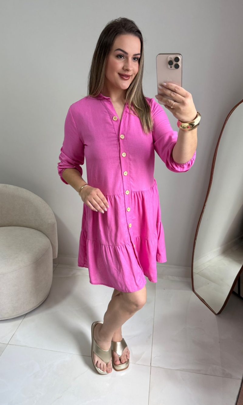 vestido charlotte botões frontais 000206