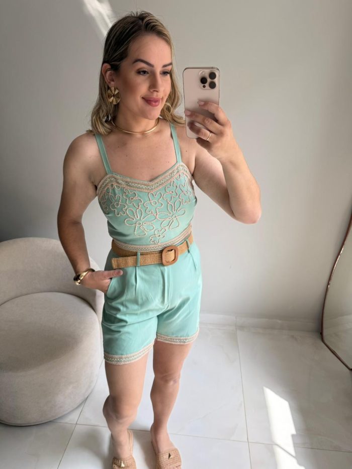 conjunto cropped e shorts borbado 000418 conjunto cropped e shorts borbado 000418