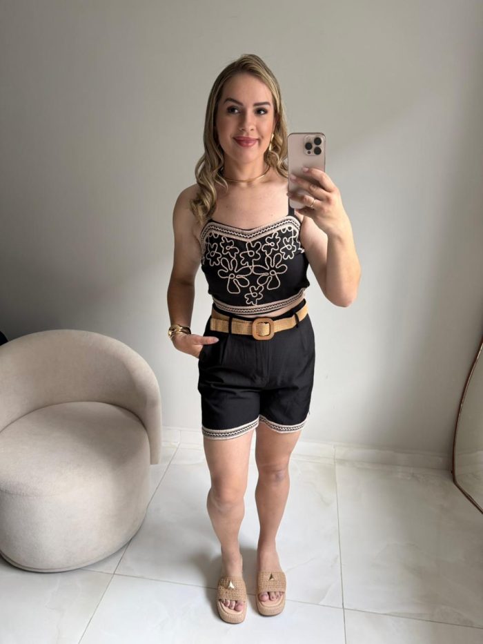 conjunto cropped e shorts borbado 000418
