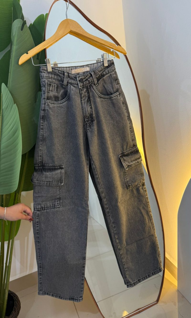 calça wid leg cargo grafite 000278