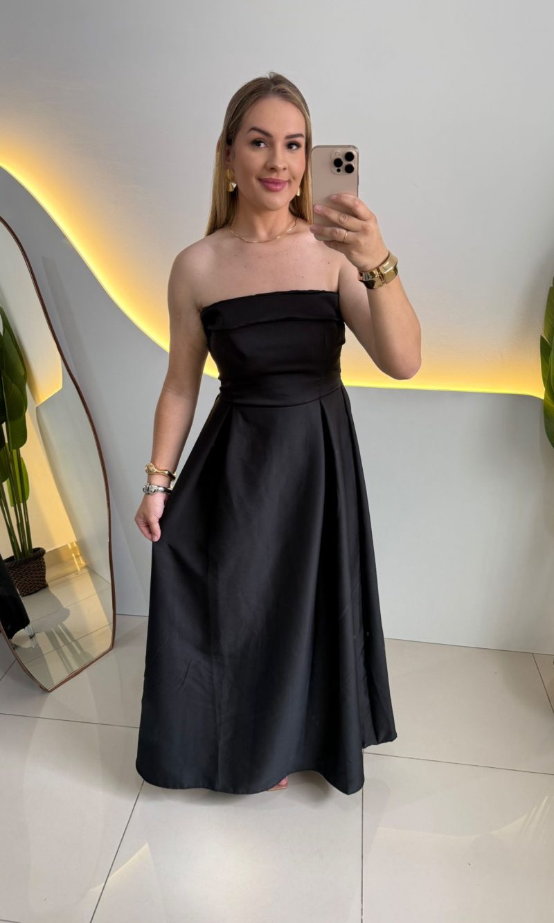 vestido elegante tomara que caia em alfaiataria 000149