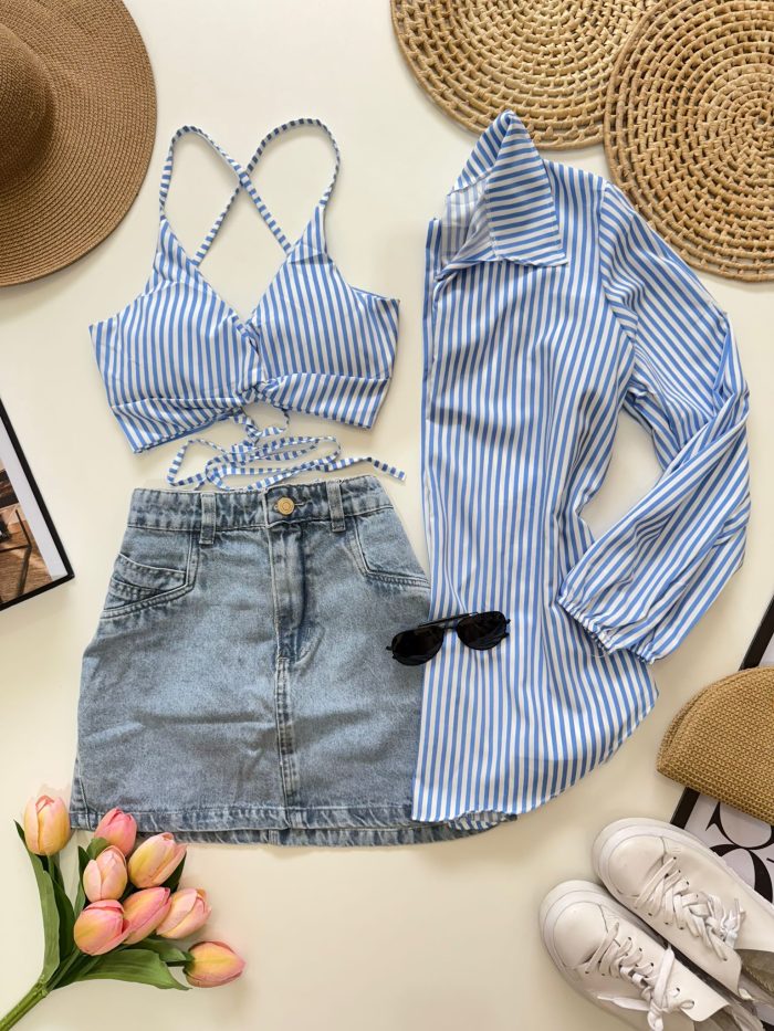 conjunto cropped e camisa samara 000425 conjunto cropped e camisa samara 000425