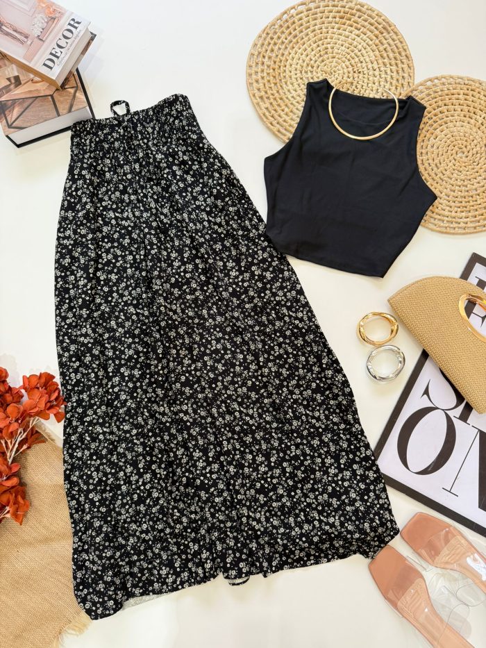 saia midi floral sandra 000201 saia midi floral sandra 000201