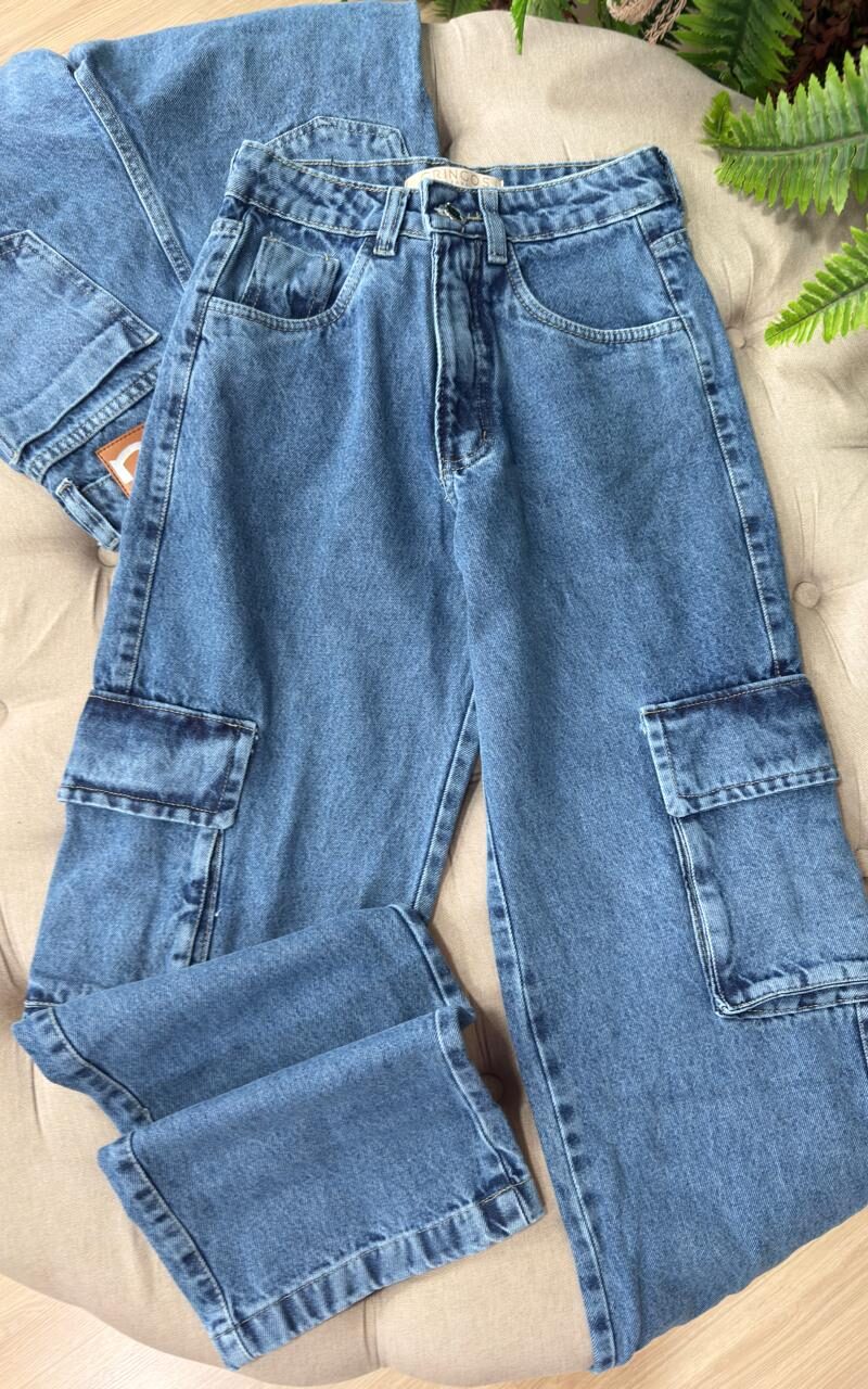 calça wid leg cargo grafite 000278