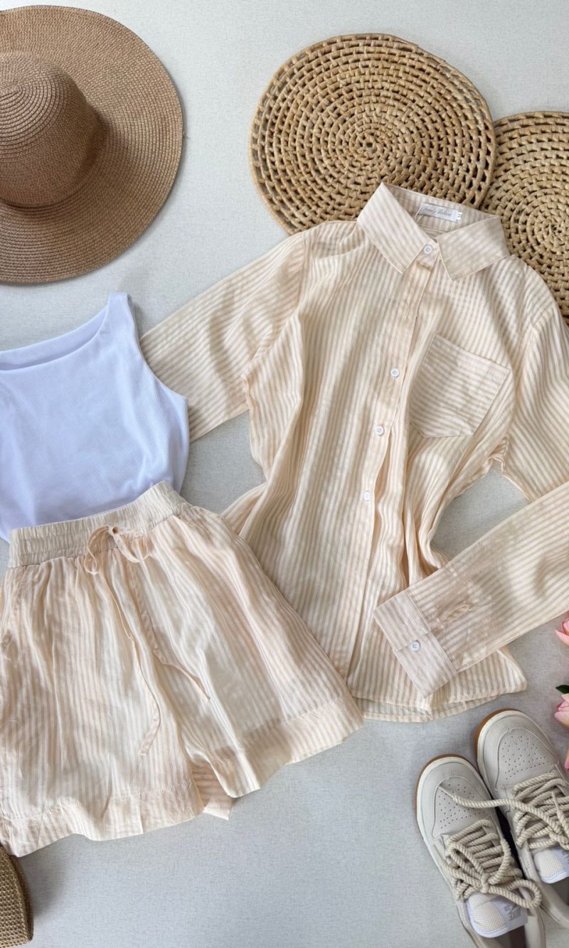 Conjunto Listrado Nude 000149