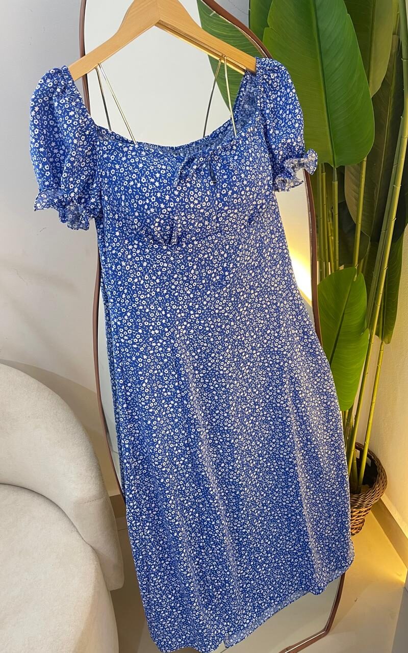 vestido camponesa taissa azul 000206