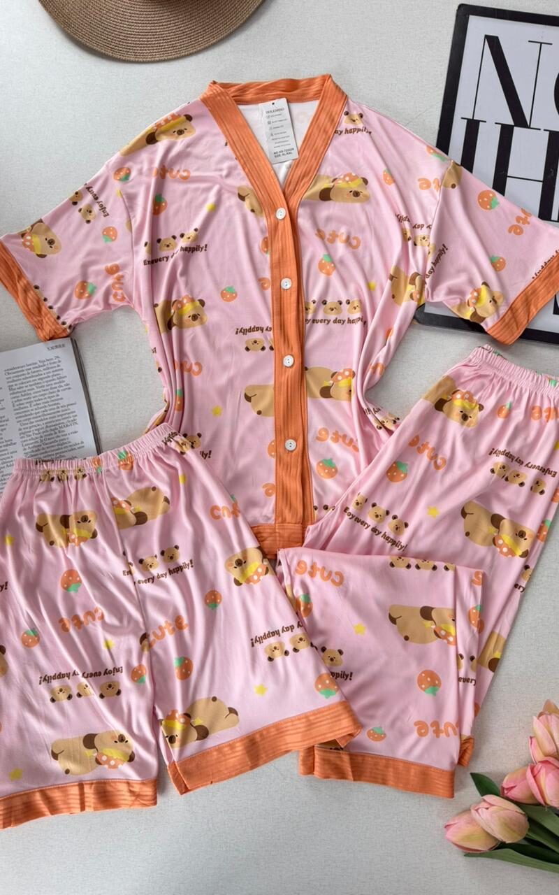 conjunto pijama 3 peças 000537