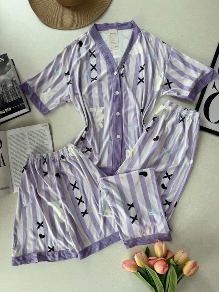 conjunto pijama 3 peças 000537