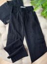 calça wid leg cargo preta 000710