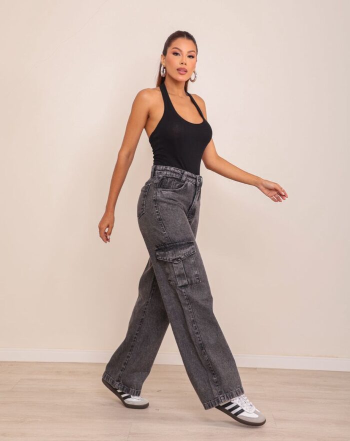 calça wid leg cargo grafite 000294 calça wid leg cargo grafite 000294