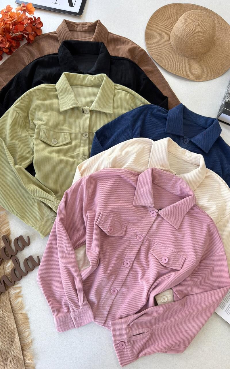 jaqueta em veludo cotelê