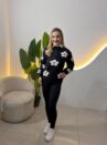 blusa em tricot floral 00082