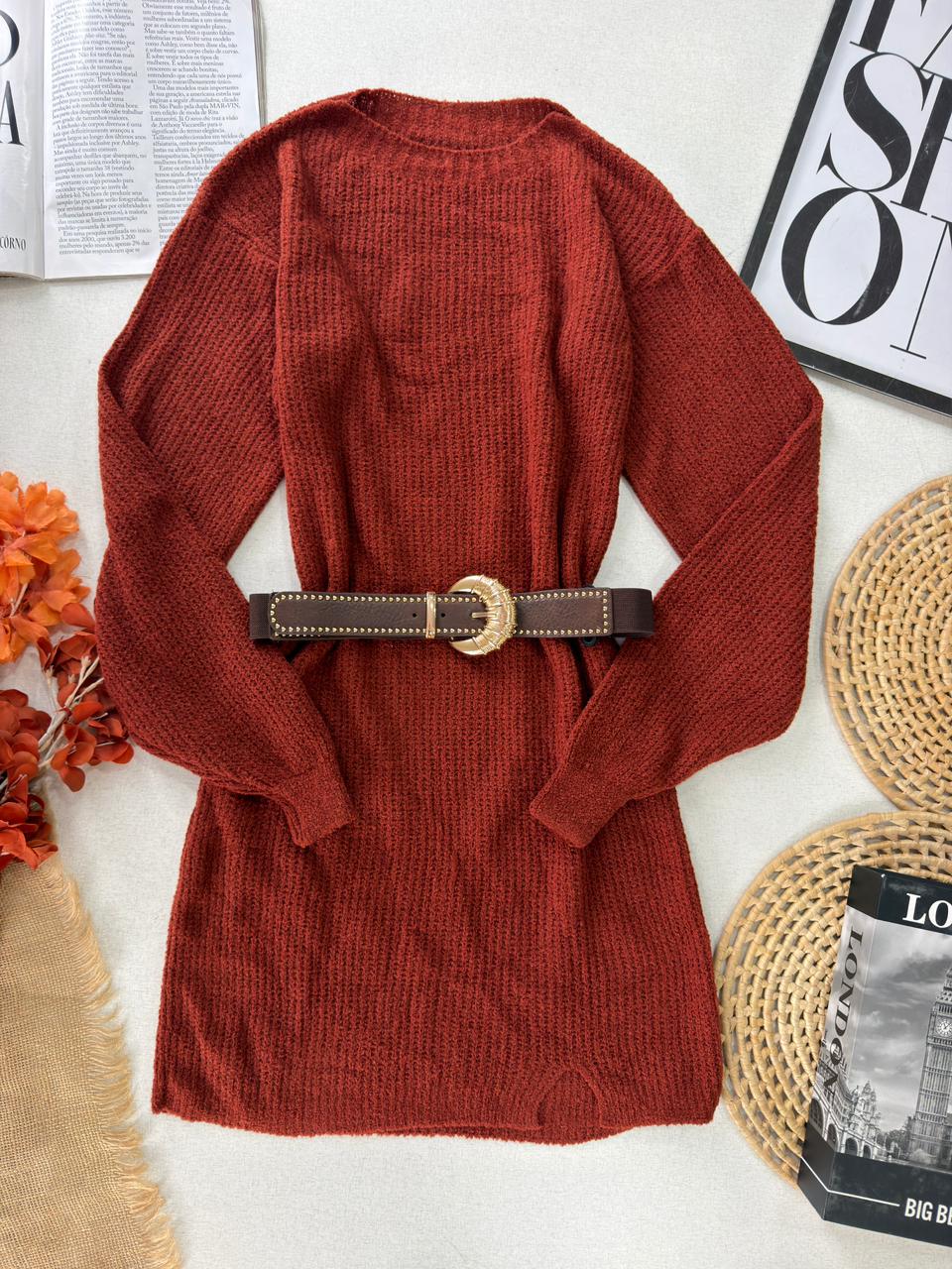 vestido de tricot mousse 000259