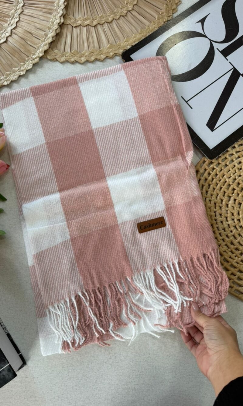 lenço luma xadrez rosa 000263